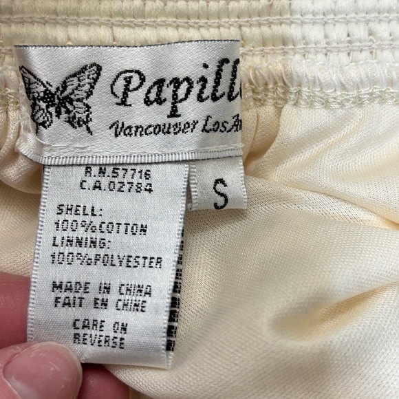 Papillon Blanc Cream Smocked A-line Mini Skirt - Picture 3 of 3